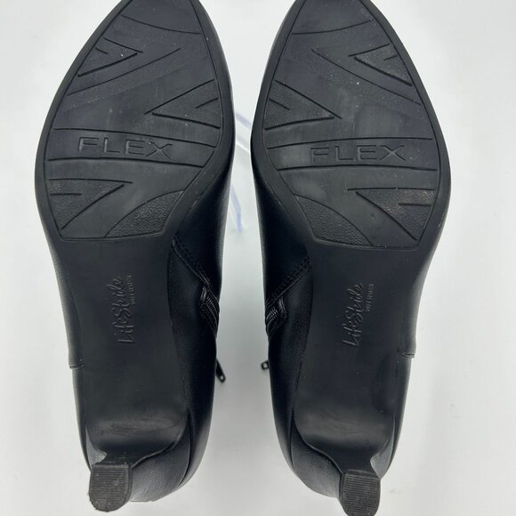 LifeStride Women's Black Ankle Boots 8M Side Zipper Pointed Toe - Picture 10 of 13